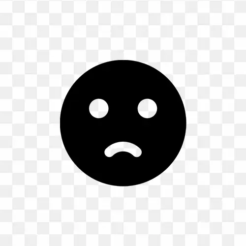 Sad Facial Emoji Clipart black